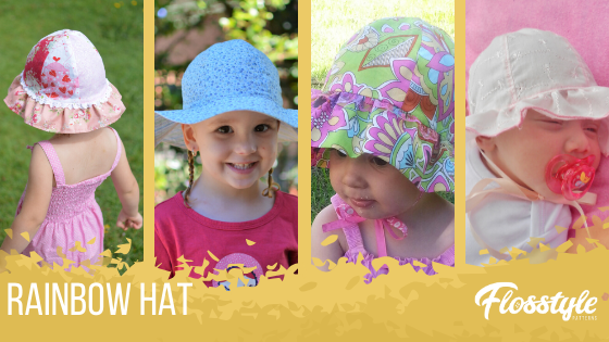 Flosstyle Patterns Rainbow Hat is perfect for kids of all ages and all seasons with the included beanie option. 